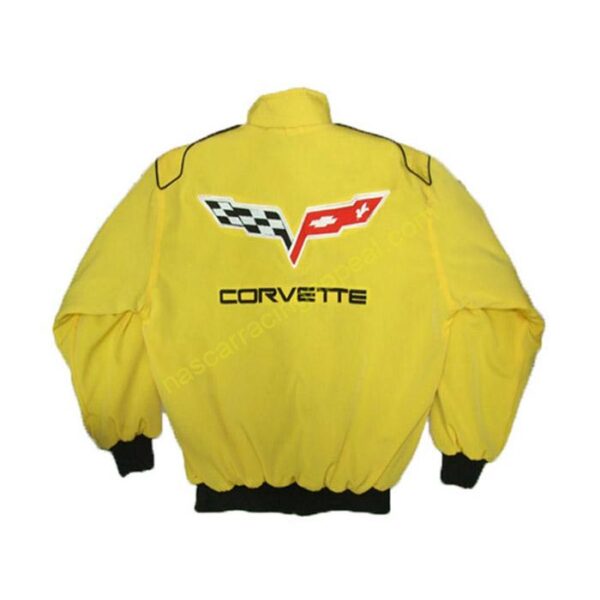 Corvette C6 Racing Jacket Yellow, NASCAR Jacket, - Image 2