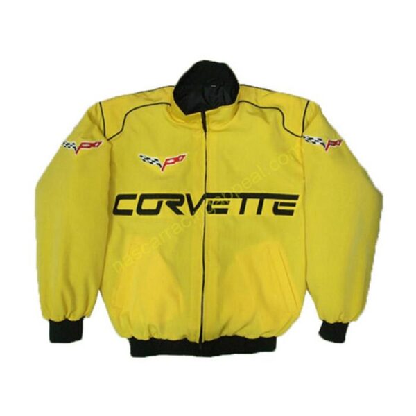 Corvette C6 Racing Jacket Yellow, NASCAR Jacket,