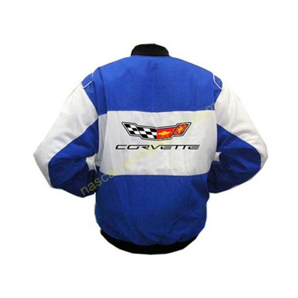 Corvette C7 Blue White Racing Jacket back