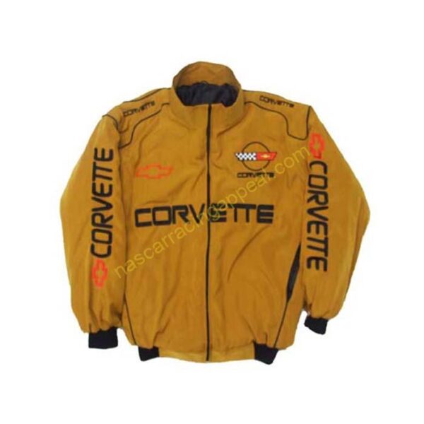 Corvette Racing Jacket Gold, NASCAR Jacket, | NascarRacingAppeal