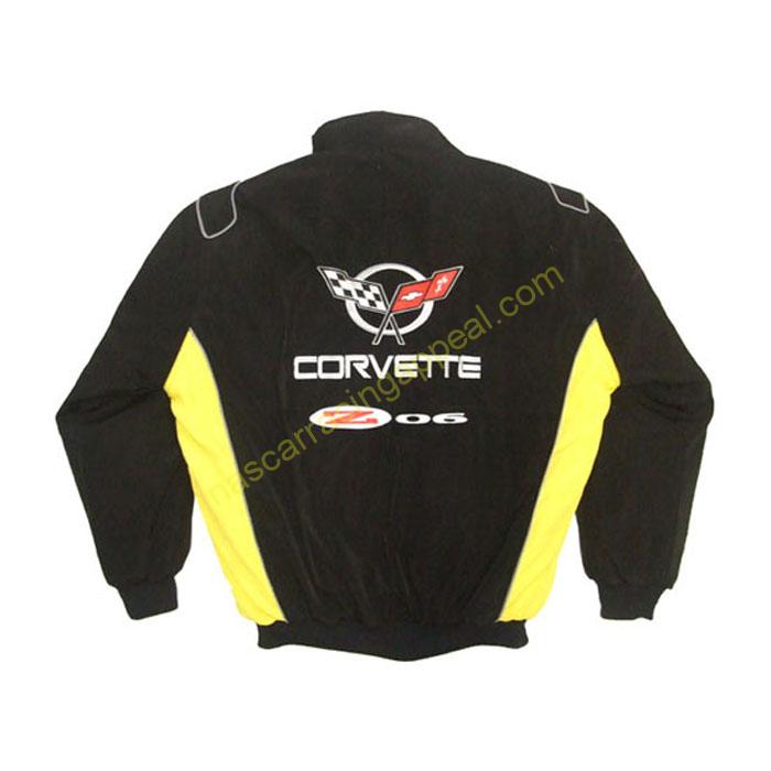 Corvette Z06 Chevy C5 Racing Jacket, Black & Yellow, NASCAR Jacket ...