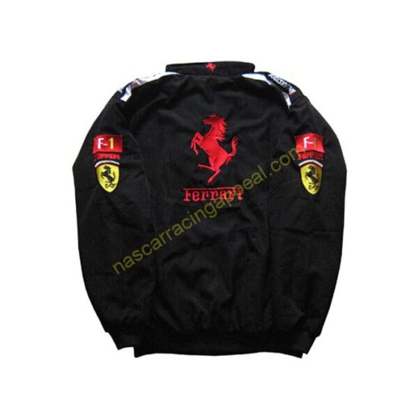 Ferrari Racing F1 Jacket Black with Red Trim back