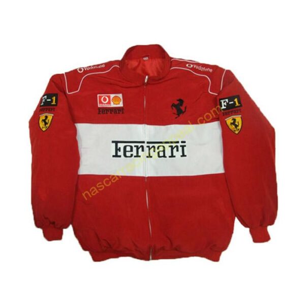 Ferrari Racing Jacket Red and White front
