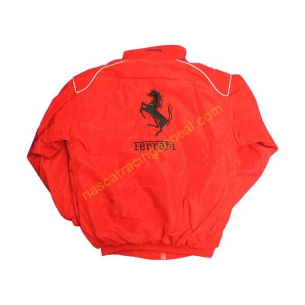 Ferrari Racing Jacket Red and White front back 2