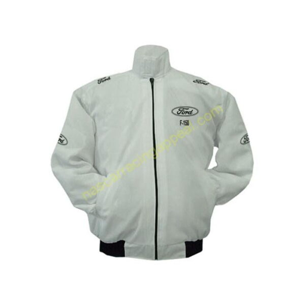 Ford F-150 Racing Jacket white, NASCAR Jacket,