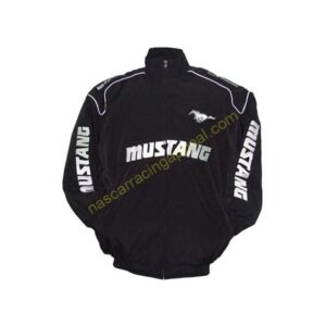 Ford Mustang Racing Jacket, Black, NASCAR Jacket,