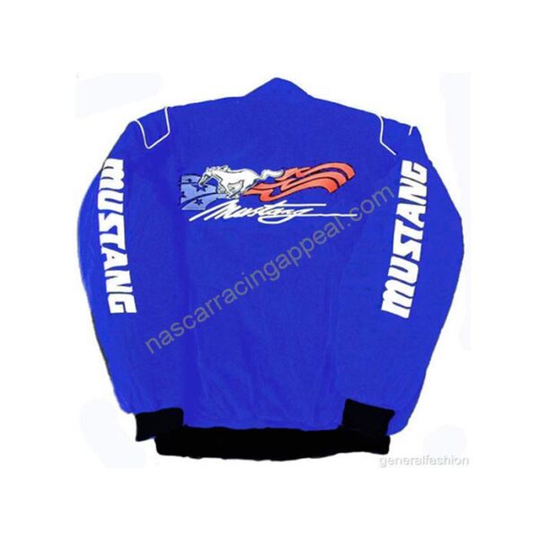 Ford Mustang Racing Jacket Royal Blue, NASCAR Jacket, - Image 2