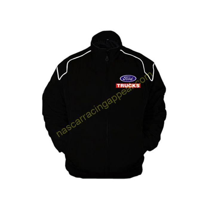Ford Trucks Black Racing Jacket, NASCAR Jacket, - Nascar Racing Appeal