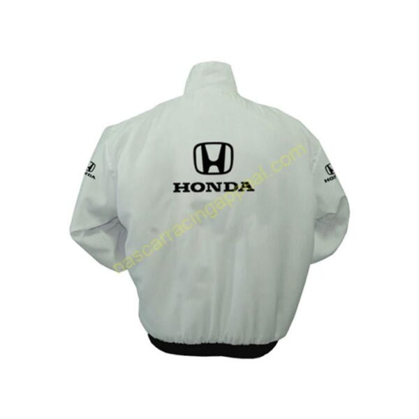 Honda White Racing Jacket, NASCAR Jacket. - Image 2