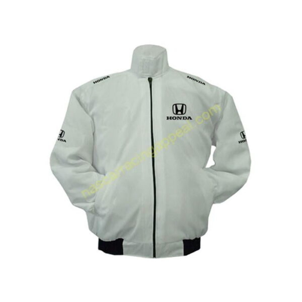 Honda White Racing Jacket, NASCAR Jacket.