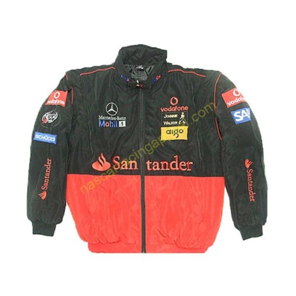 Mercedes Benz Vodafone, Racing Jacket, Black and Red, NASCAR Jacket,