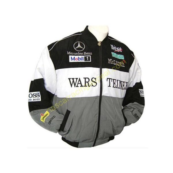 Mercedes Benz, Warsteiner McLaren, Racing Jacket, Black White Gray, NASCAR Jacket,