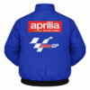 blue Aprilia MotoGP team racing jacket with embroidered logos