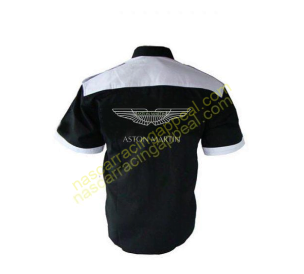 Aston Martin Crew Shirt Black and White, Racing Shirt, NASCAR Shirt,