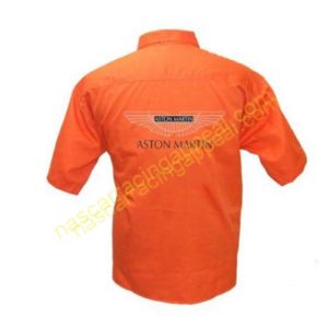 Aston Martin Crew Shirt Orange, Racing Shirt, NASCAR Shirt,
