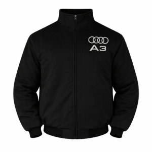 Black Audi A3 racing jacket back embroidered logo