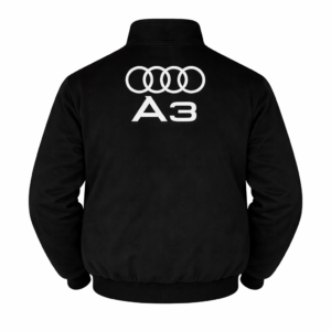 Black Audi A3 racing jacket front embroidered logo