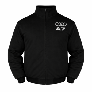 Black Audi A7 racing jacket front embroidered logo