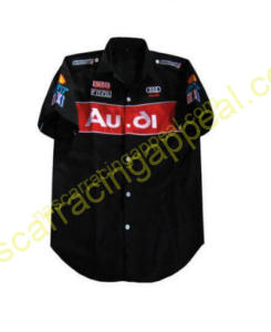 Audi Crew Shirt Black and Red Trim, Racing Shirt, NASCAR Shirt,