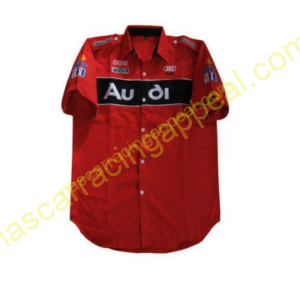 Audi Crew Shirt Red and Black Trim Racing Shirat, NASCAR Shirt,