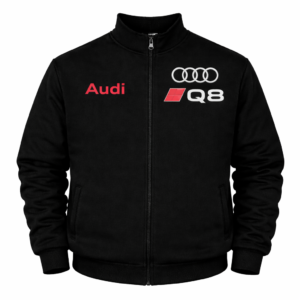 Black Audi Q8 racing jacket front embroidered