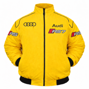 Yellow Audi RS7 racing jacket front embroidered