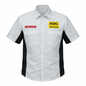 Audi Siemens white crew shirt back embroidered logo racing shirt