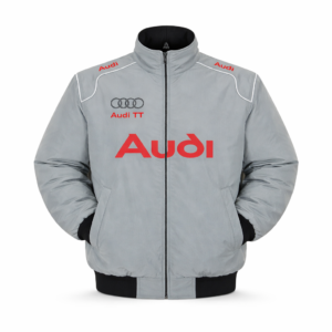 Audi logo gray motorsport jacket front view