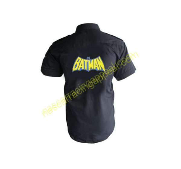 Batman Crew Shirt Hemmed Black, Racing Shirt, NASCAR Shirt,