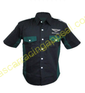 Bentley Crew Shirt Black and Dark Green, Racing Shirt, NASCAR Shirt,