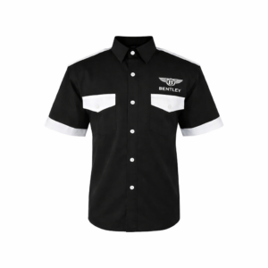 Bentley black crew shirt embroidered logo premium motorsport apparel