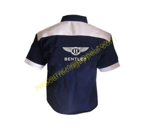 Bentley Crew Shirt Dark Blue and White, Racing Shirt, NASCAR Shirt,