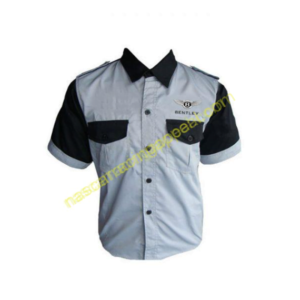 Bentley Crew Shirt Light Gray and Black, Racing Shirt, NASCAR Shirt,