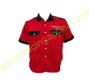 Chrysler Red and Black Crew Shirt, Racing Shirt, NASCAR Shirt,