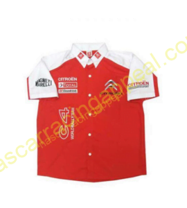 Citroen C4 Crew Shirt Red and White, Racing Shirt, NAASCAR, Shirt,