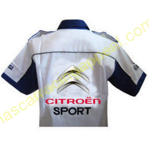Citroen Crew Shirt White and Blue, Racing Shirt, NAASCAR, Shirt,