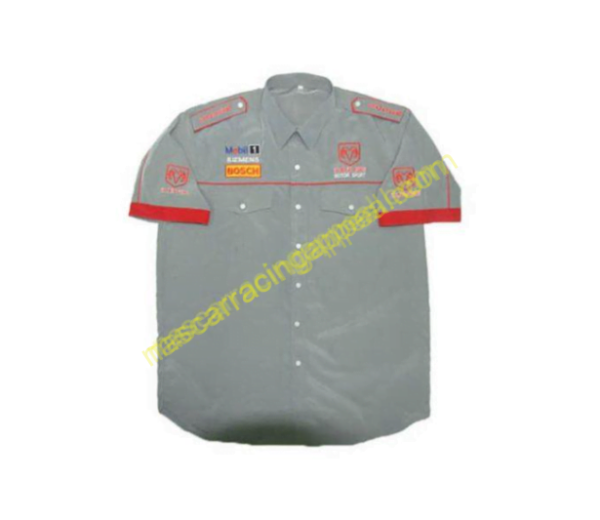 Dodge Racing Shirt, Crew Shirt Dark Gray and Red, NASCAR Shirt,