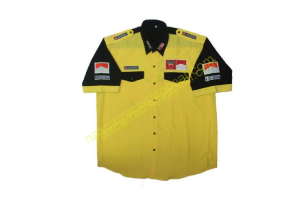 Ducati Racing Shirt, Corse Crew Shirt Yellow and Black, NASCAR Shirt,