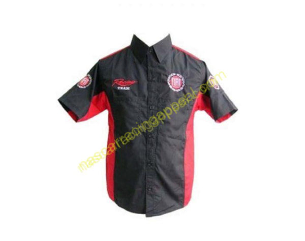 Fiat Racing Shirt, Crew Shirt Black and Red, NASCAR Shirt,