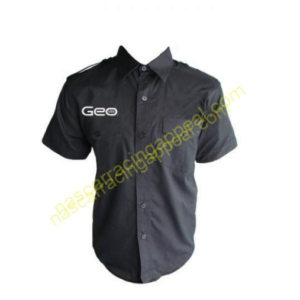 Geo Pit Crew Shirt Hemmed Black, NASCAR, Shirt,