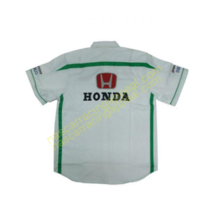 Honda Racing Shirt, Crew Shirt White And Dark Green, NASCAR Shirt,