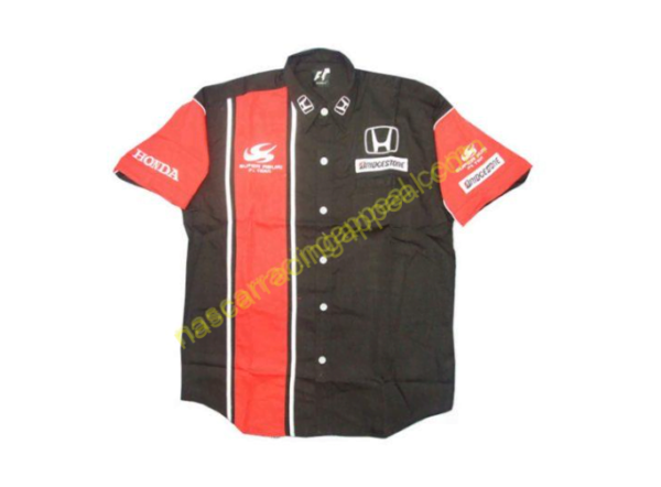 Honda Racing Shirt, F1 Team Black Red Crew Shirt, NASCAR Shirt,