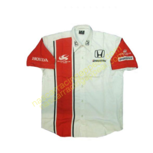 Honda Racing Shirt, F1 Team White Red Crew Shirt, NASCAR Shirt,