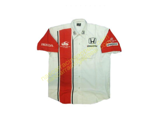 Honda Racing Shirt, F1 Team White Red Crew Shirt, NASCAR Shirt,