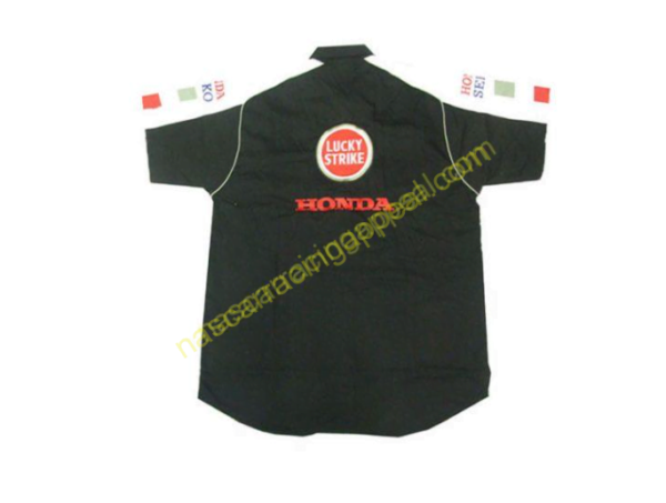 Honda Racing Shirt, Lucky Crew Shirt Black and White, NASCAR Shirt,