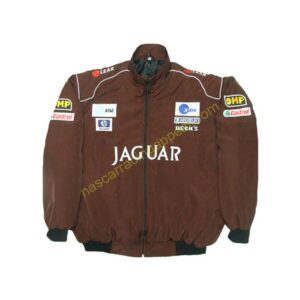 Jaguar Racing Jacket Brown, NASCAR Jacket,