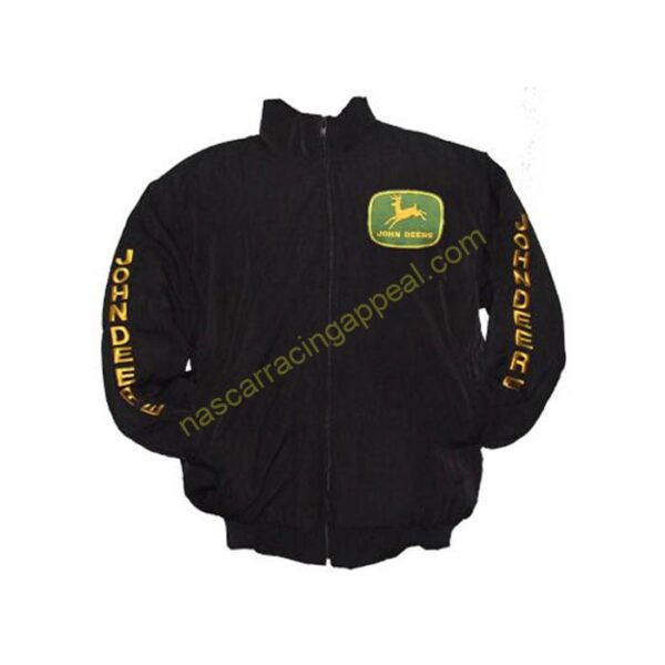 John Deere JD Black Jacket, NASCAR Jacket,