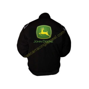 John Deere New Logo Jacket Black, NASCAR Jacket,