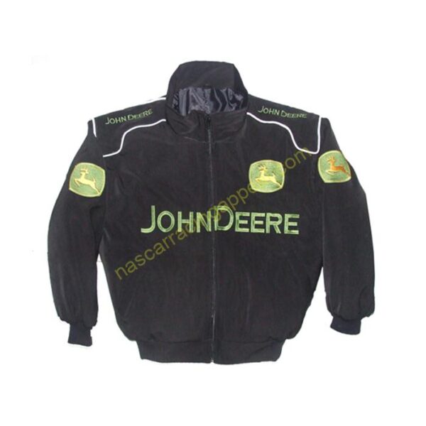 John Deere Racing Jacket Black, NASCAR Jacket,