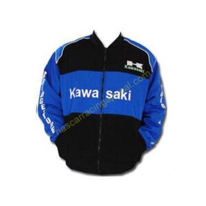 Kawasaki Motorcycle Jacket Black and Blue, NASCAR Jacket